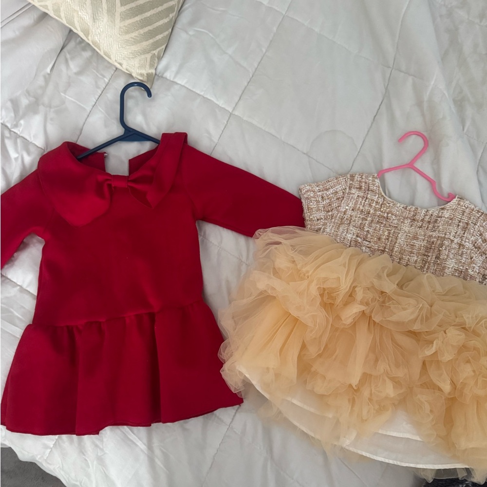 Charming Red and Cream Kids Dress Set